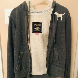 💫 VICTORIA’S SECRET PINK Gray Zip Up Sweatshirt